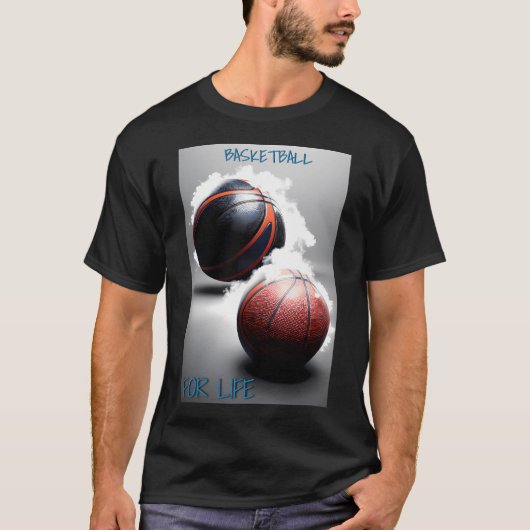 Basketbal voor het leven t-shirt (Voorkant)