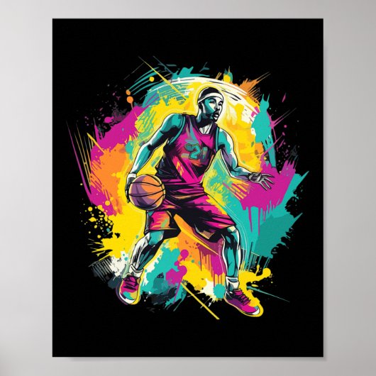 Basketbal voor jongens Tiener Kinder Mannen Poster (Voorkant)