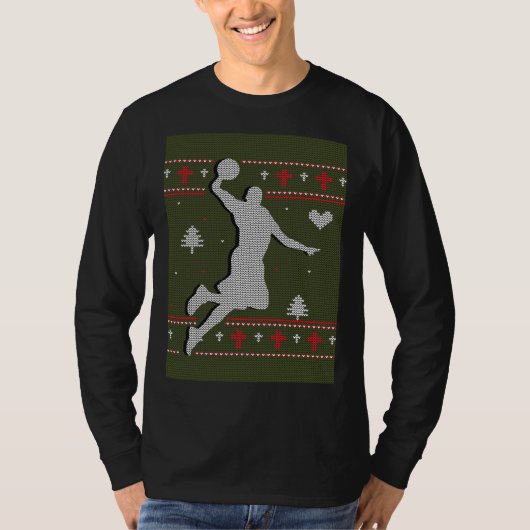 Basketbal voor kerst t-shirt (Voorkant)