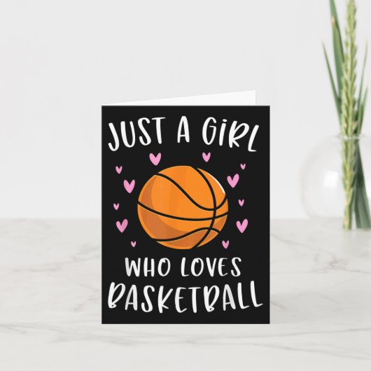 Basketbal Voor Meisjes Gewoon Een Meisje Dat Van B Kaart (Voorkant)