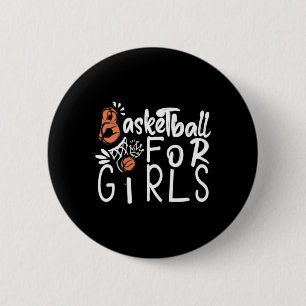 Basketbal voor meisjes ronde button 5,7 cm