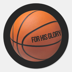 Basketbal voor sporters die van God en Bask houden Ronde Sticker
