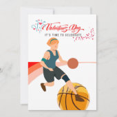 Basketbal voor Valentijnsdag  met liefde    Feestdagenkaart (Voorkant)