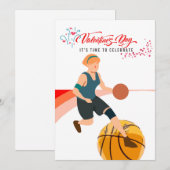 Basketbal voor Valentijnsdag  met liefde    Feestdagenkaart (Voorkant / Achterkant)