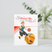 Basketbal voor Valentijnsdag  met liefde   Feestdagenkaart (Staand voorkant)