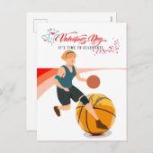 Basketbal voor Valentijnsdag  met liefde   Feestdagenkaart (Voorkant / Achterkant)