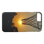 basketbal voor zonsondergang met hoepel en net Case-Mate iPhone case (Achterkant (Horizontaal))