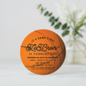Basketbal Vorm Jongens 1e Verjaardag Cirkel Kaart (Staand voorkant)