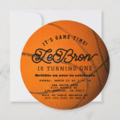 Basketbal Vorm Jongens 1e Verjaardag Cirkel Kaart (Voorkant)