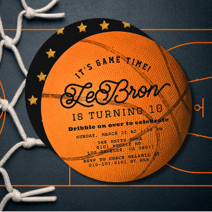 Basketbal Vorm Jongens Verjaardag Cirkel Kaart