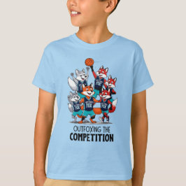 Basketbal vossen outfoxing de competitie jongens t-shirt