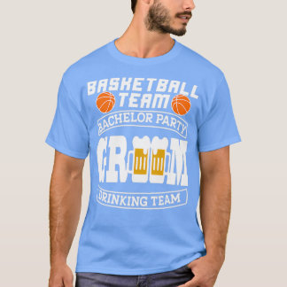 Basketbal vrijgezellenfeest bruidegom drinkt 2 t-shirt