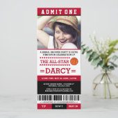 Basketbal Vrijgezellenfeest Party Uitnodigingen (Staand voorkant)