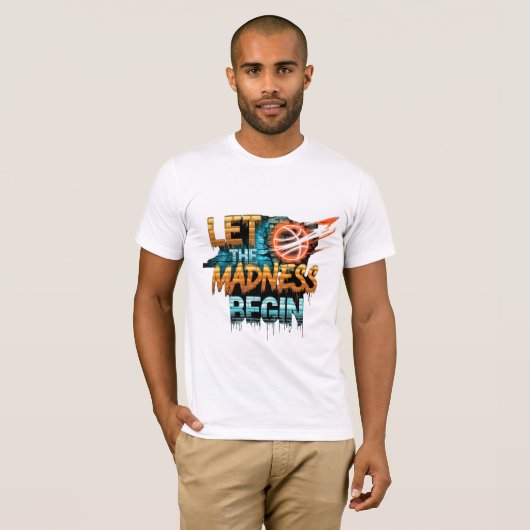 Basketbal Waanzin T-Shirt (Voorkant volledig)