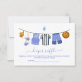 Basketbal waslijn Luier Raffle kaart (Voorkant)