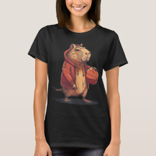 Basketbal Waterverf Animal Art Basketball Hoop C T-shirt
