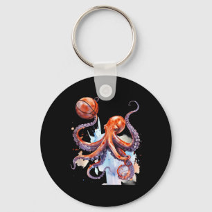 Basketbal Waterverf Basketbal Speler ArtWork Oc Sleutelhanger