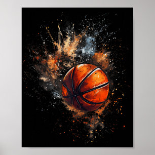 Basketbal Waterverf basketbalspeler Tekening Ar Poster