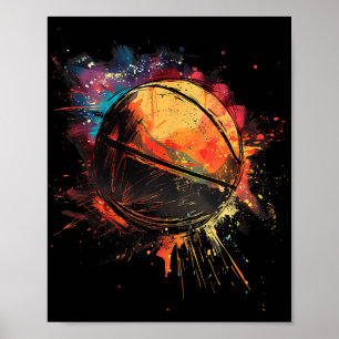 Basketbal Waterverf basketbalspeler Tekening Ar Poster
