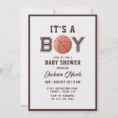 Basketbal Waterverf Boy Baby shower Kaart (Voorkant)