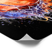 Basketbal Waterverf Kunstwerk Basketbal Hoop Colo Poster (Hoek)