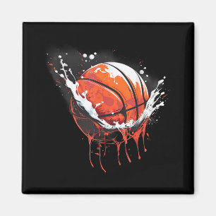Basketbal Waterverf Kunstwerk Basketbal Speler Dr. Magneet