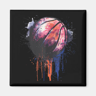 Basketbal Waterverf Tekening Kunstwerk Basketbal P Magneet