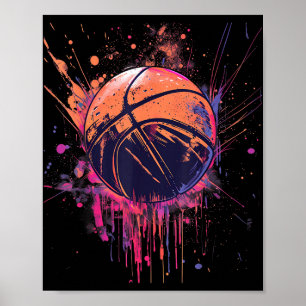 Basketbal Waterverf Tekening Kunstwerk Basketbal P Poster