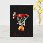 Basketbal Wenskaart - Ik hou van dit spel Kaart (Gele Bloem)