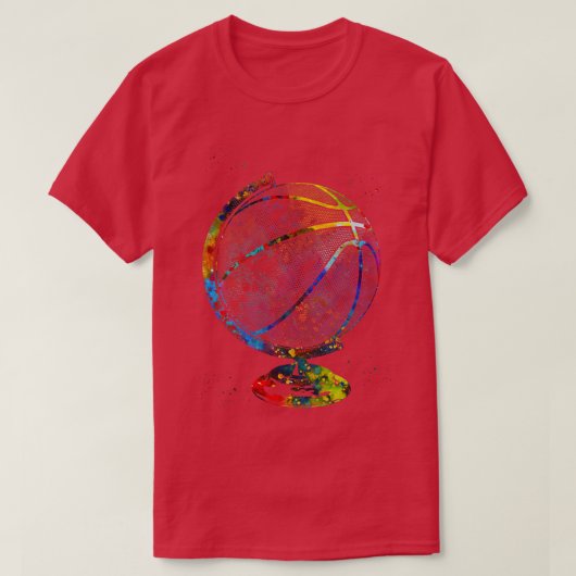 Basketbal Wereldbol 4 T-shirt (Design voorkant)