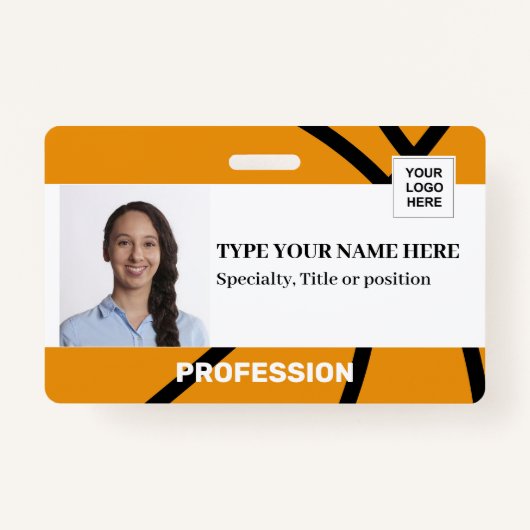 Basketbal | Werknemer | Foto, streepjescode, logo Badge (Voorkant)