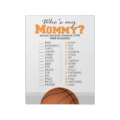 Basketbal Wie is mijn mama baby dier douche spel Notitieblok (Linkerzijde)