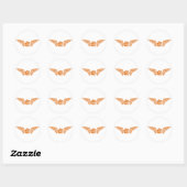basketbal. Winged. Ronde Sticker (Vel)