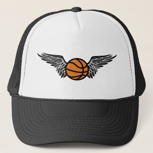 basketbal. Winged. Trucker Pet (Voorkant)