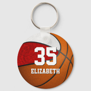 basketbal witte meisjes schoolteam kleuren sleutelhanger
