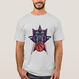 basketbal wolf wolf logo sport basketbal t-shirt