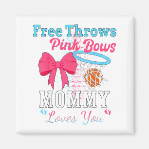 Basketbal worpen of roze strikken mama houdt van j magneet