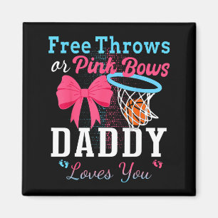 Basketbal worpen of roze strikken papa houdt van j magneet