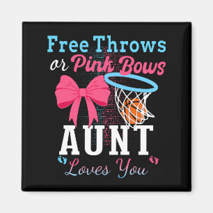 Basketbal worpen of roze strikken tante houdt van magneet
