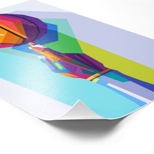 Basketbal WPAP Pop Art Foto Afdruk (Hoek)