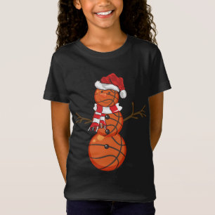 Basketbal Xmas Gift Sneeuwman Basketbal Chris T-shirt