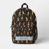 Basketbal Zwart Aangepaste naam Kinder Terug naar  Bedrukte Rugzak (Voorkant)