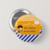 Basketbal Zwart Haar 'Bedankt voor je komst' Ronde Button 5,7 Cm (Voorkant /achterkant)