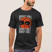 Basketbal zwarte bril t-shirt (Voorkant)