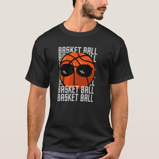 Basketbal zwarte bril t-shirt (Voorkant)