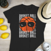 Basketbal zwarte bril t-shirt