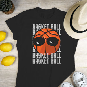 Basketbal zwarte bril t-shirt