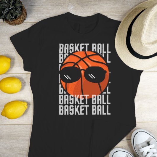 Basketbal zwarte bril t-shirt