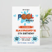 Basketbal Zwembad Party Verjaardag Kaart (Staand voorkant)