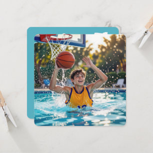 Basketbal Zwembad Verjaardagsfeestje Kaart